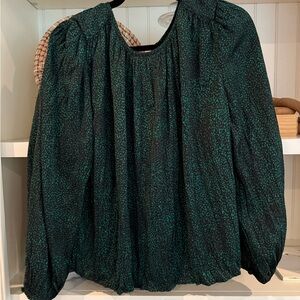 Banana Republic Green Patterned Blouse
